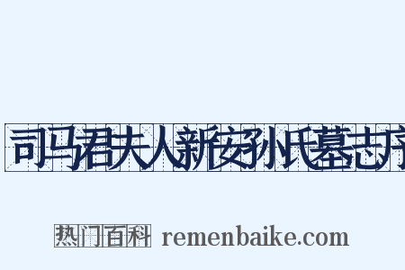 司马君夫人新安孙氏墓志序是什么意思的图片